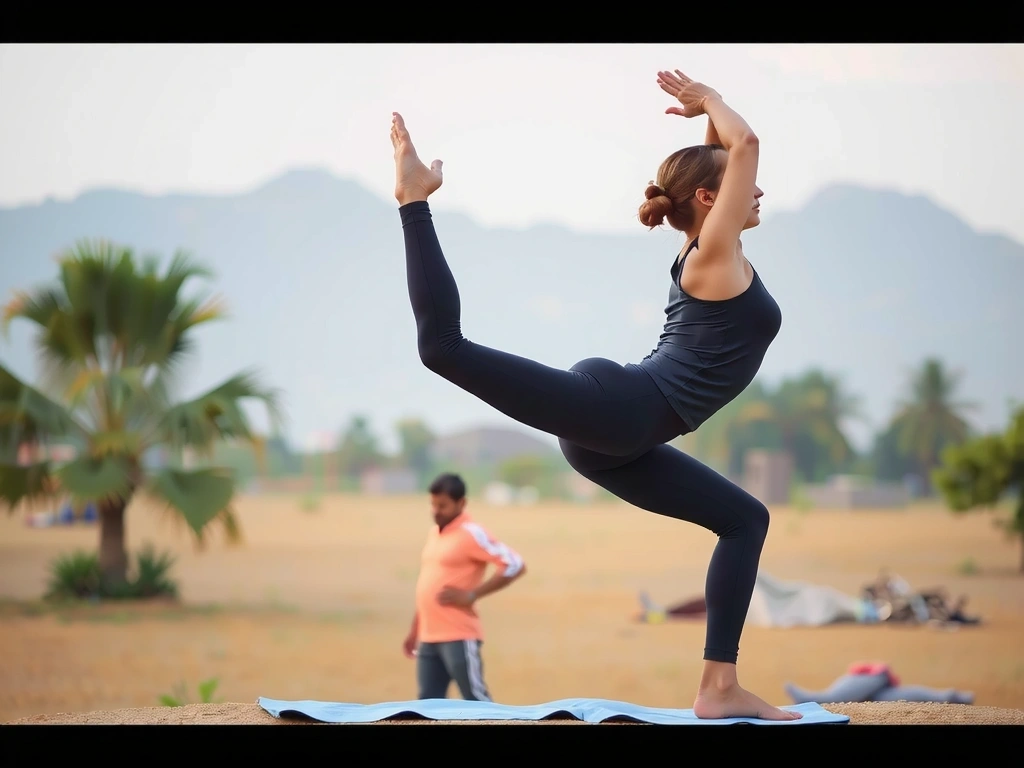 Person in a dynamic Vinyasa yoga pose