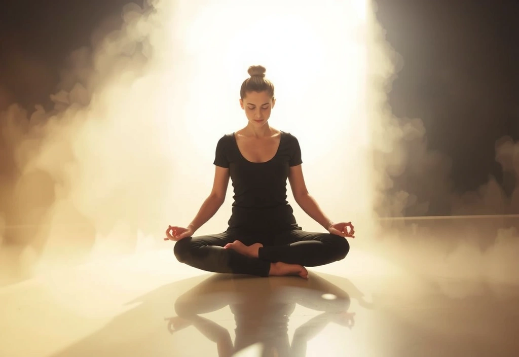 Person meditating in a tranquil setting