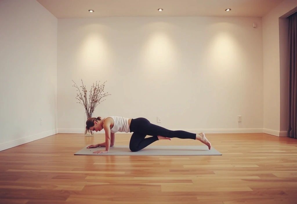 Yoga practitioner in a peaceful studio setting