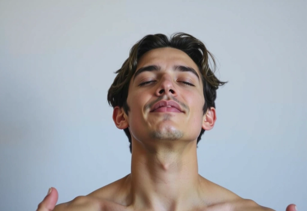 Person practicing breathwork with eyes closed, focus on breath